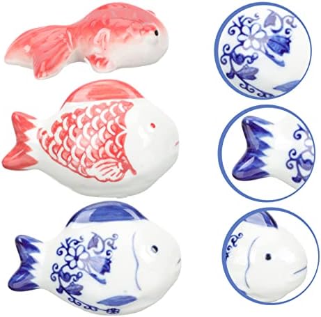 Besportble 3pcs Cerâmica Flutuante Peixe Miniatura Animais de vidro Decoração de oceano Esculturas
