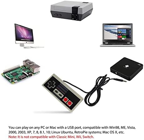 2pcs USB gamepad compatível para Windows PC, Mac e Raspberry Pi, suportado para Super Mario, Teenage