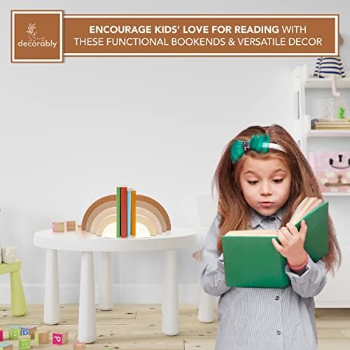 Rainbow Bookends for Kids Room - Kids 'Room Livros, suportes para crianças para garotas, Rainbow Book Term