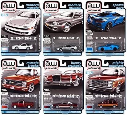 Auto World Premium 2023 Conjunto B de 6 peças Release 1 1/64 Carros modelo Diecast por Auto World 64392
