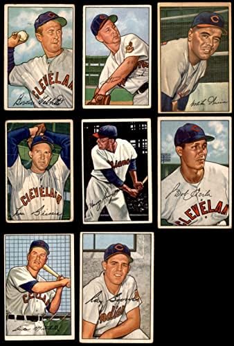 1952 Bowman Cleveland Indians, perto da equipe, estabeleceu o Cleveland Indians VG Indians