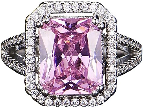 2023 Novo requintado requintado diamante rosa geométrico square borda clássica anel clássico Ladies