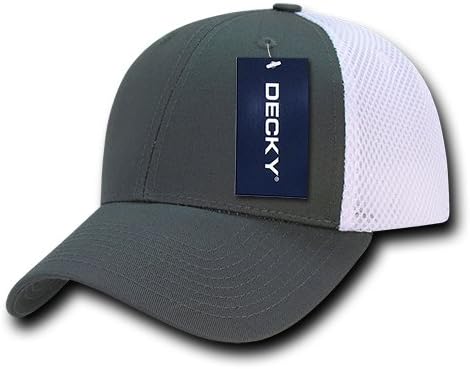 Decky 204-Chawht Low Crown Air Mesh Baseball Cap, Cha/O quê, carvão/branco