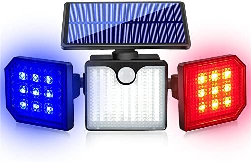 2Pack LED solar LED LUZ 100W, LIGUNDA DE MOTOR DE MOVIMENTO PIR, Luzes da rua de aviso piscando LED,