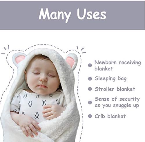 Jam Naturals-Cute Bear Orgânico Recém-nascido Swaddle Wrap-Baby Girl Plexh Gobeting Recebimento, Presente de