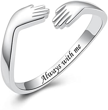 LoveCho abraço anéis para mulheres mãe filha Sterling prateado anel ajustável para meninas adolescentes