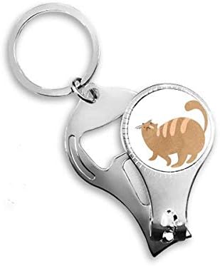 Marrom gato gato de gato animal aquário de aquarela anel unhas anel de chave de chave de corrente de garrafa