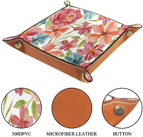 Lyetny Watercolor Floral Pattern Paint Organizer Bandeja caixa de armazenamento de cabeceira bandeja