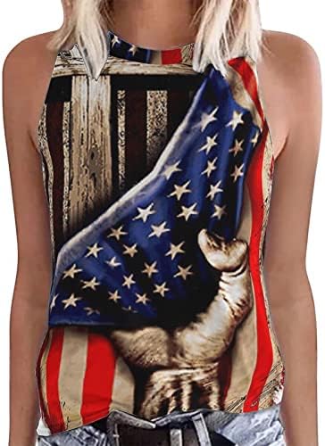 4 de julho Tampo patriótico Tampo para mulheres, American Flag Graphic Tampo para mulheres camisetas