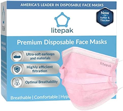 Litepak 125 máscara de face descartável premium conforto earloops com caixa de dispensador