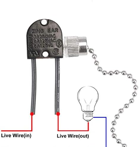 Chave de luz do ventilador de teto vinaco, interruptor de corrente de 1 pacote de giro Zing Zing