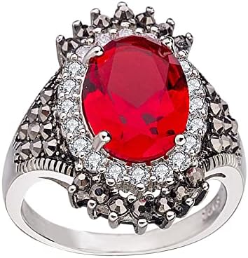 2023 Novo anel preto tailandês vintage Big Jewelry Pomã anel prateado anel de minério de anéis de anel exagerado