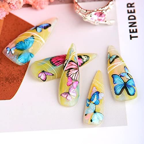 Adesivos de arte de borboleta na primavera de pregos de borboleta de borboleta de borboleta decalque
