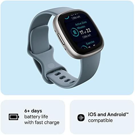 Fitbit Versa 4 Fitness Smartwatch com prontidão diária, GPS, frequência cardíaca 24/7, mais de