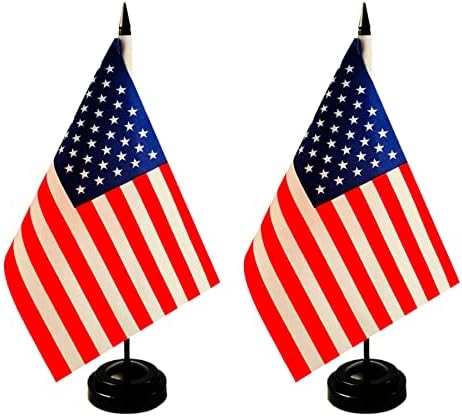 2 Pacote American Desk Flag, bandeira dos EUA, bandeira de bandeira diplomata nos EUA - bandeira americana,
