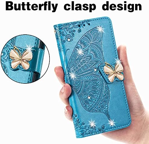 CCSmall Samsung Galaxy Z Fold3 5G Caixa da carteira, Kawaii 3D Butterfly Em rumor de couro fino PU com tampa