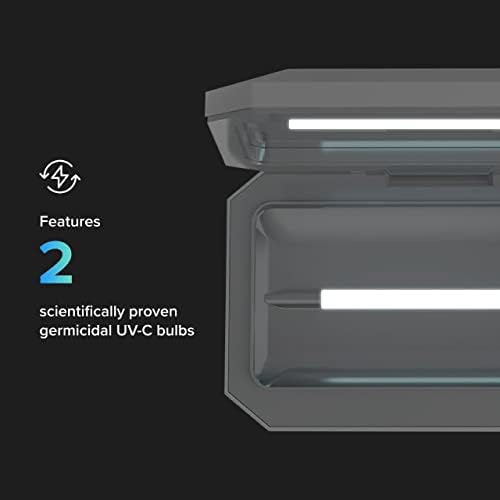 PhoneSoAP Basic Cell Telefone UV Caixa de desinfetante leve | Patenteado e clinicamente comprovado 360 graus Sinitizador