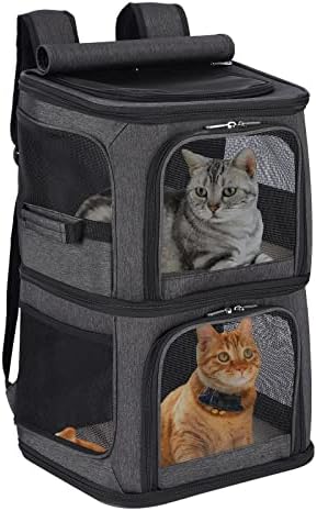 Voistino 2-em 1 Backpack de transportadora de animais de estimação para pequenos gatos e cães, portátil portátil