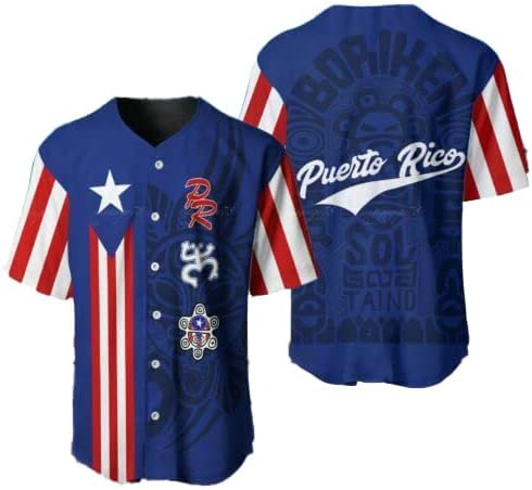 Leprints personalizadas camisa de beisebol de Porto Rico personalizadas camisa de beisebol porto -riquenhas