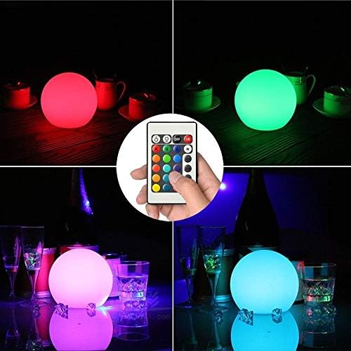 Borelor LED Ball Light, Luzes de controle recarregável e remoto de 6 polegadas, Luzes Globos de 16 RGB