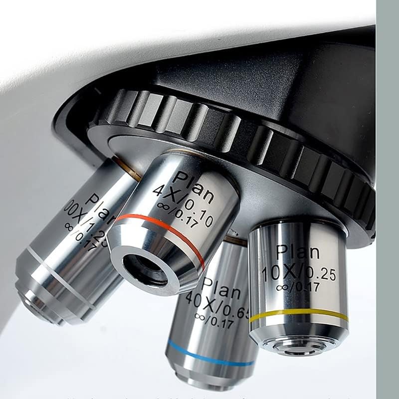 Kit de acessórios para microscópio para adultos Microscópio biológico de prata 4x 10x 20x 40x 100x
