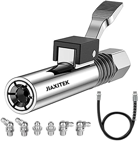 Jiaxitek Grease Gun Couplador, Couplador de graxa de liberação rápida, bico de óleo de engrenagem de