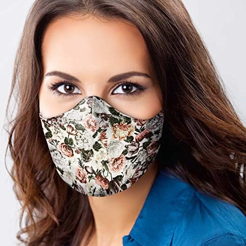 Máscara facial do designer feita nos EUA, máscara facial de tecido de três camadas com bolso de filtro, camada