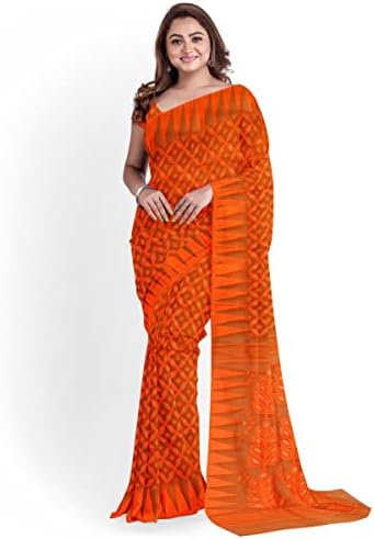 Cxmat étnico feminino dhakai jamdani saree de algodão com design atteriano