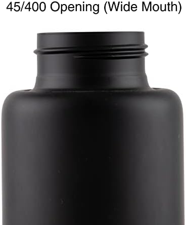 Garrafa de sabonete de espuma de vidro preto - preto fosco - 11 onças - inclui rótulos de sabão de mão e