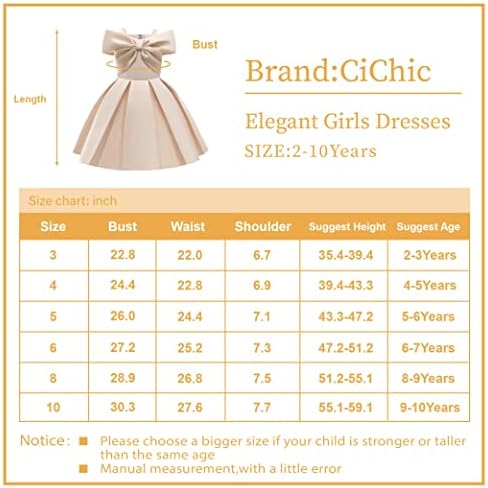 Meninas elegantes de Cichic vestem vestidos de cetim especiais para 2-10 anos