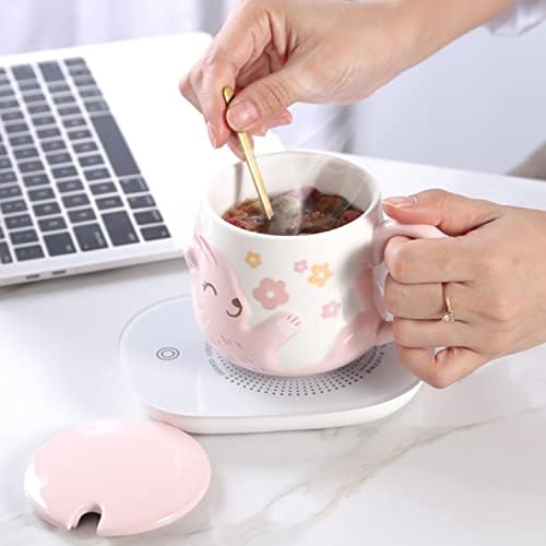 Lu Jiang Cat Caneca de café fofa Copa de chá de cerâmica com gato alça de cauda novidade Manhã de leite