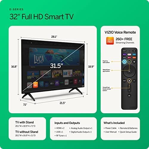 Vizio TV inteligente Full HD 1080p de 32 polegadas com Apple Airplay e Chromecast embutido, Alexa Compatibilidade,