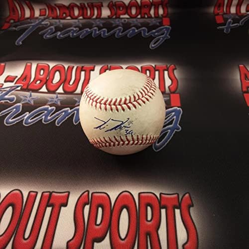 Kevin Kiermaier Authentic Game usado Baseball assinado autografado JSA - MLB Game Usado Baseballs