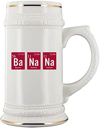Banana Chemical Element Table Periodic Beer caneca de Stein 22oz, caneca de cerveja com detalhes