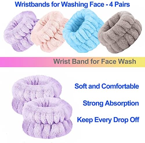 Bandas de pulso para lavar o rosto, faixas de lavagem de pulso absorventes, toalhas de pulso WashBand,