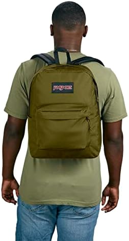 Jansport Superbreak Plus Backpack - Trabalho, viagens ou livros de laptop com bolso de garrafa de água - Exército