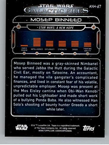 2018 Topps Star Wars Galactic Arquivos ANH-37 Mosep Binneed Official Non-esport de troca de esportes em NM ou
