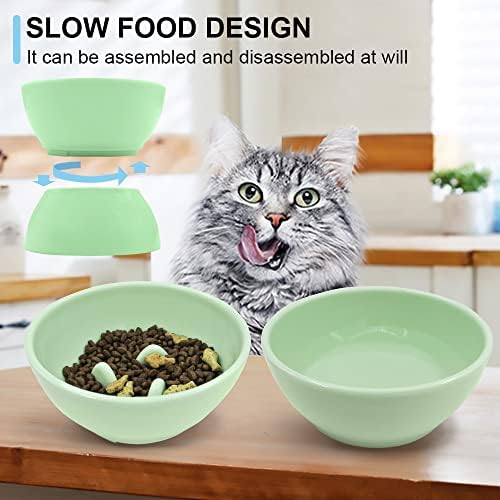 Tigelas de gatos elevadas Design inclinado, tigelas de gato de alimentação lenta elevadas para comida