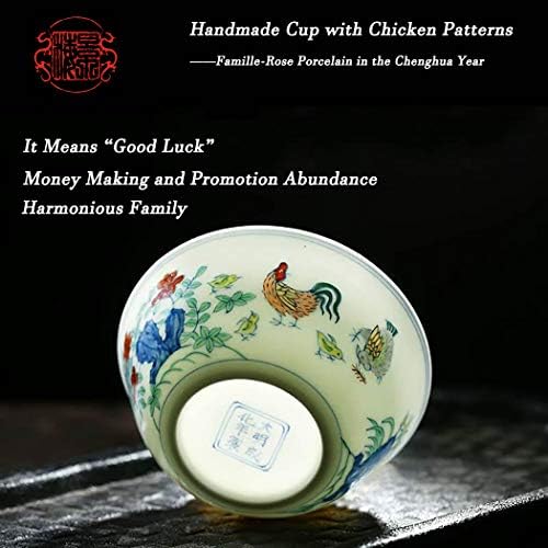 Copa de barra de frango Doucai, cerâmica Jingdezhen, coleções de xícaras de porcelana Chenghua Nian, imitações