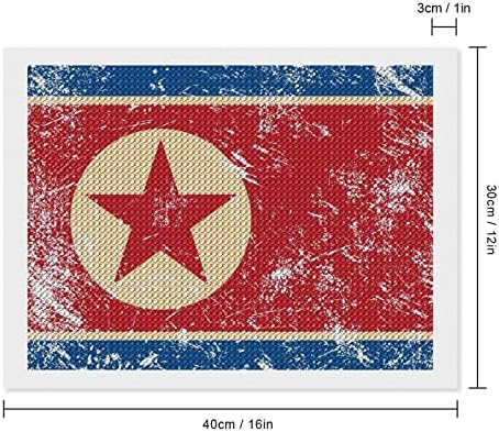 Kits de pintura de diamante de bandeira retro da Coréia do Norte 5D DIY Full Drill Rhinestone Arts Decoração de