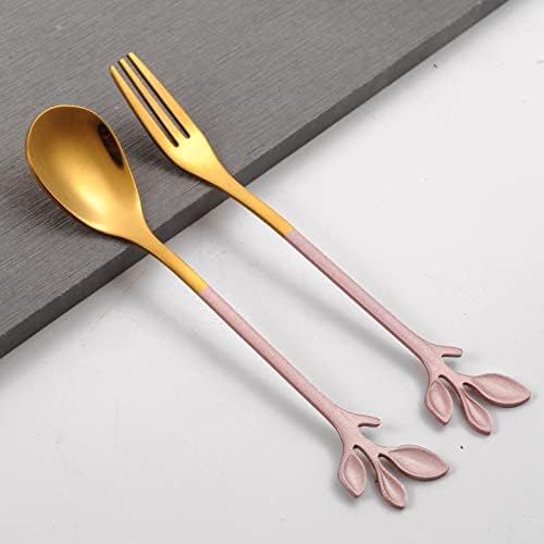 Spoons & Forks Conjunto, suporte criativo da base do cisne, colheres de café expresso de demitasse com