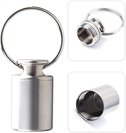 Kokiya Lightweight Mini Pill Box Keychain Recipler Bottle Bottle Case com Gasket Pocket Small Pocket para