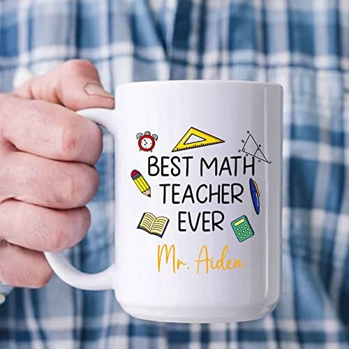 Melhor professor de matemática de todos os tempos, nome personalizado de matemática copo de professora,