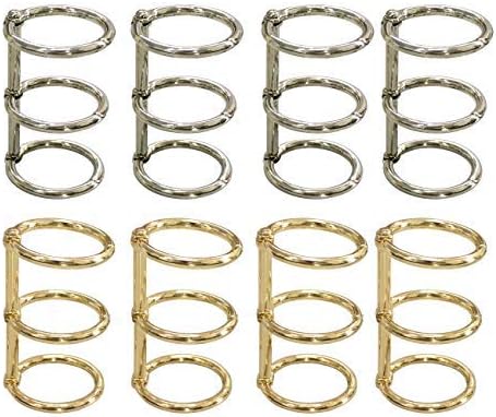 Grekywin 4 PCs 3 rings de metal anéis de folhas solteiras clipe de aço inoxidável para notebook Diário Álbum