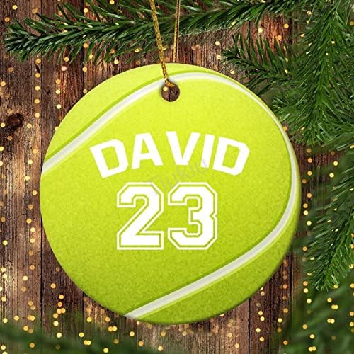 Citação de bola de tênis personalizada de 3 polegadas Feliz Natal Round Round Christmas Ornamentos para crianças