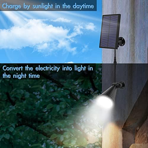Gosunwey Solar Lights Outdoor, 2 pacote de pacote ao ar livre Spotlights Spotlights Dusk à prova d'água