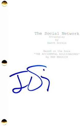 Jesse Eisenberg assinou autógrafo - The Social Network Full Movie Script - Armie Hammer, Andrew Garfield,