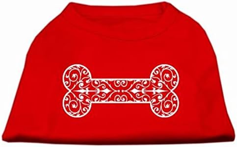 Mirage Pet Products Henna Bone Print camisa, pequena, vermelha