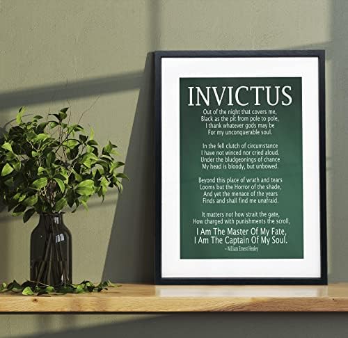 Invictus poema emoldurado impressão de arte de William Ernest Henley / Invictus Poema Inspirado Cita