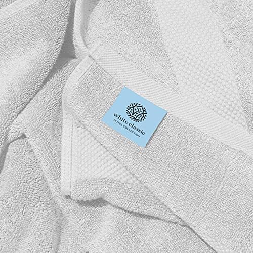 Toalhas de banho de algodão de luxo clássicas brancas | Pacote de 4 Pacote de banho de luxo | 2